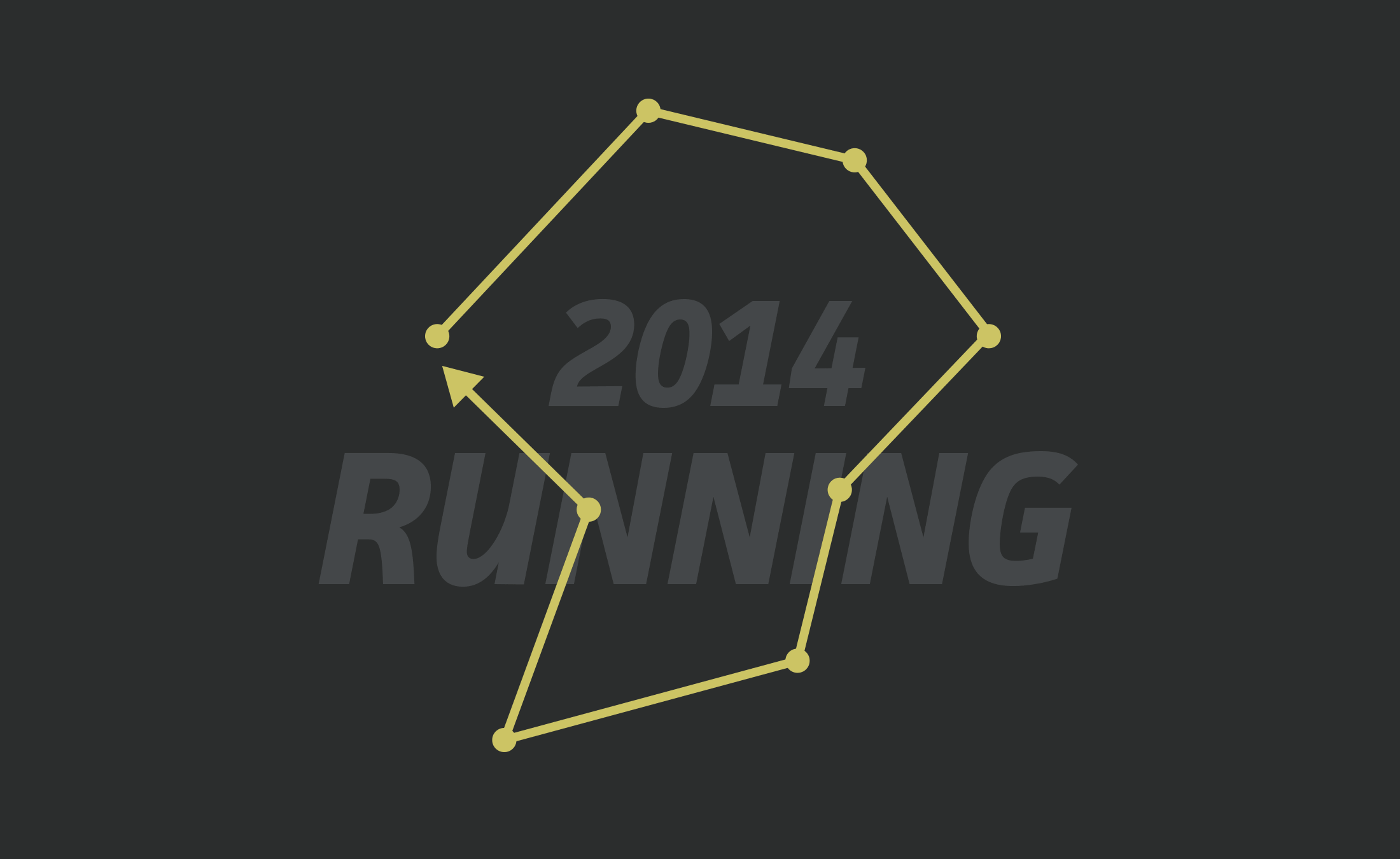 The logo for my 2014 Running website project representing exploratory running routes.