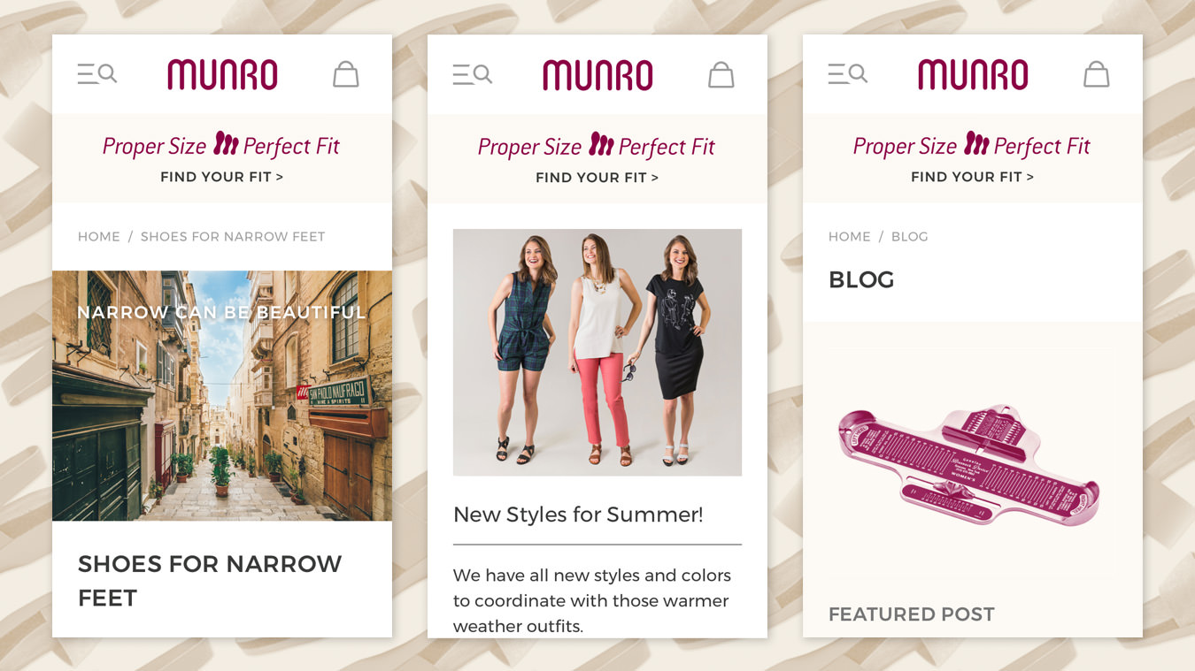 The thumbnail image for the Munro Shoes project page.