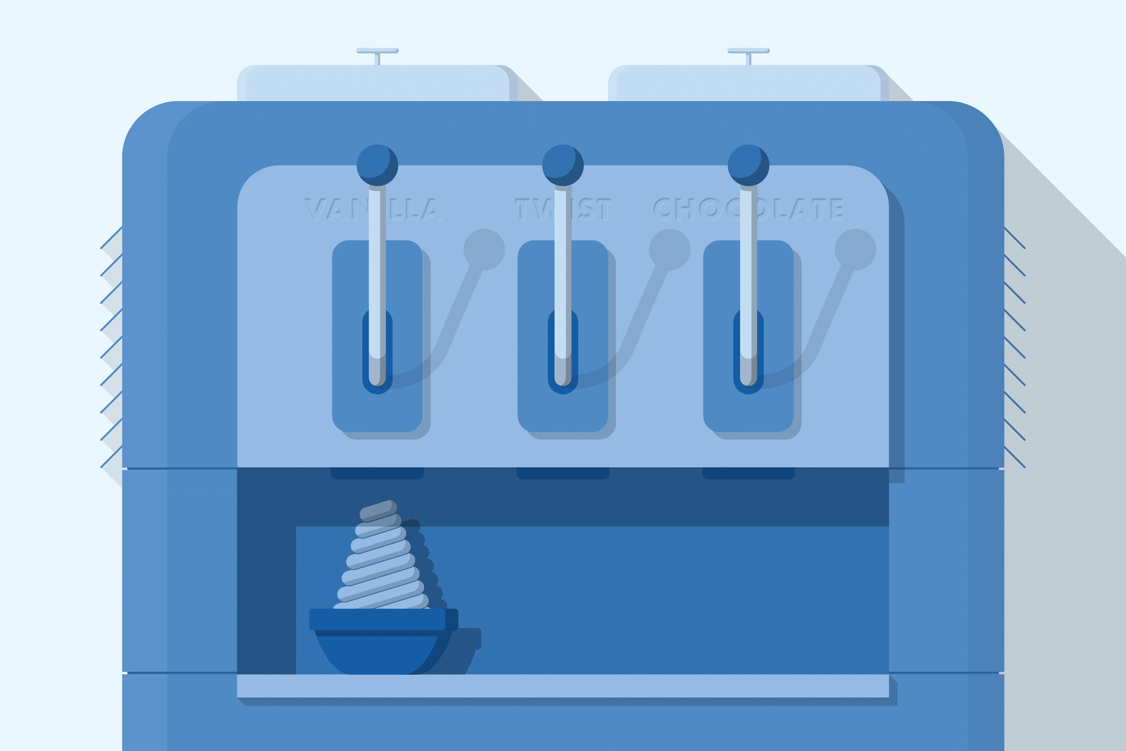 A soft serve ice cream illustration conveying that user's have many choices when making decisions.