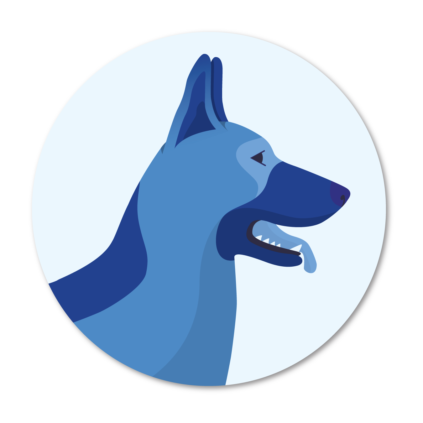 A german shepherd anecdotal illustration.
