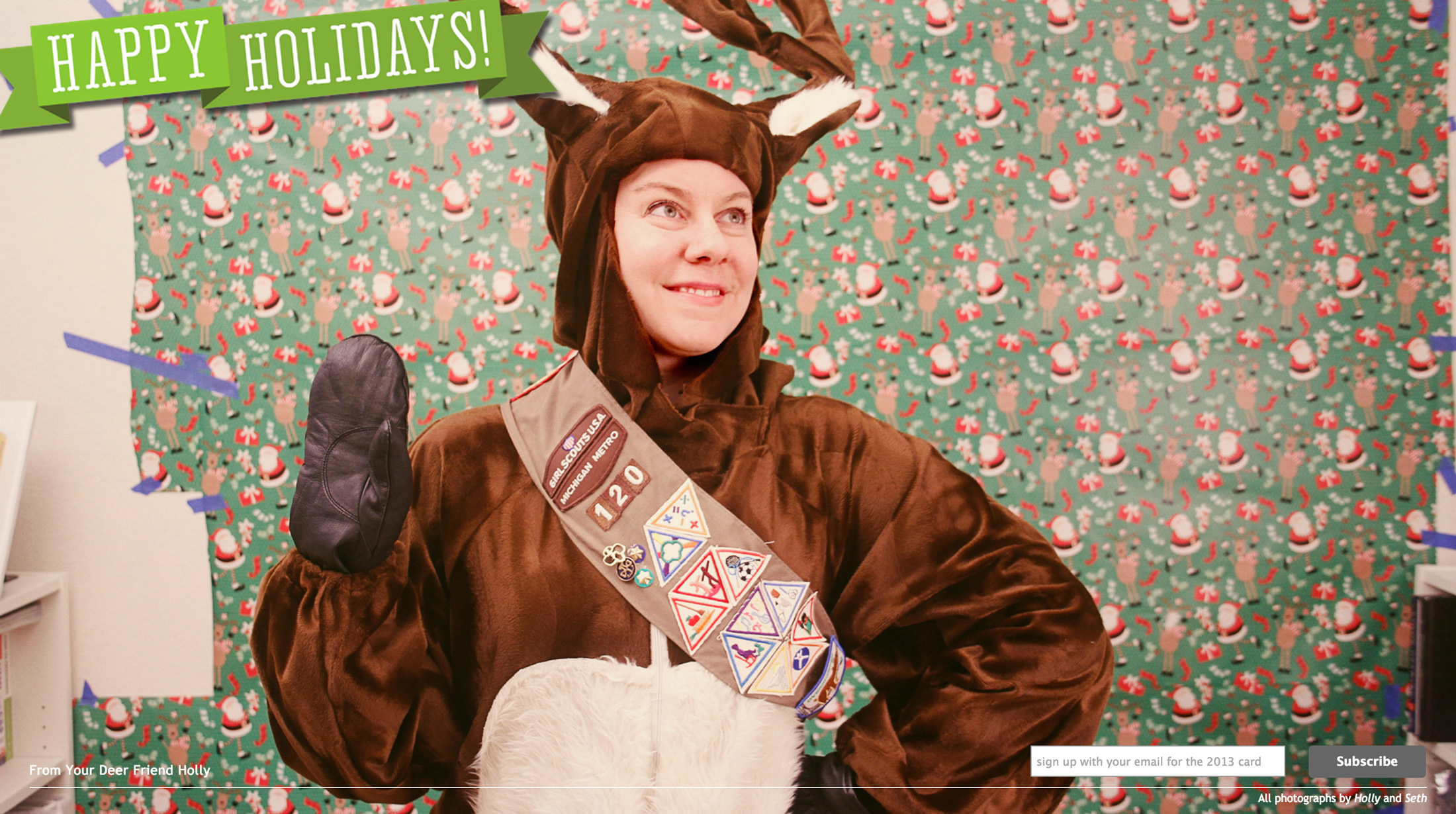 A 2012 Holiday Card website screen capture.