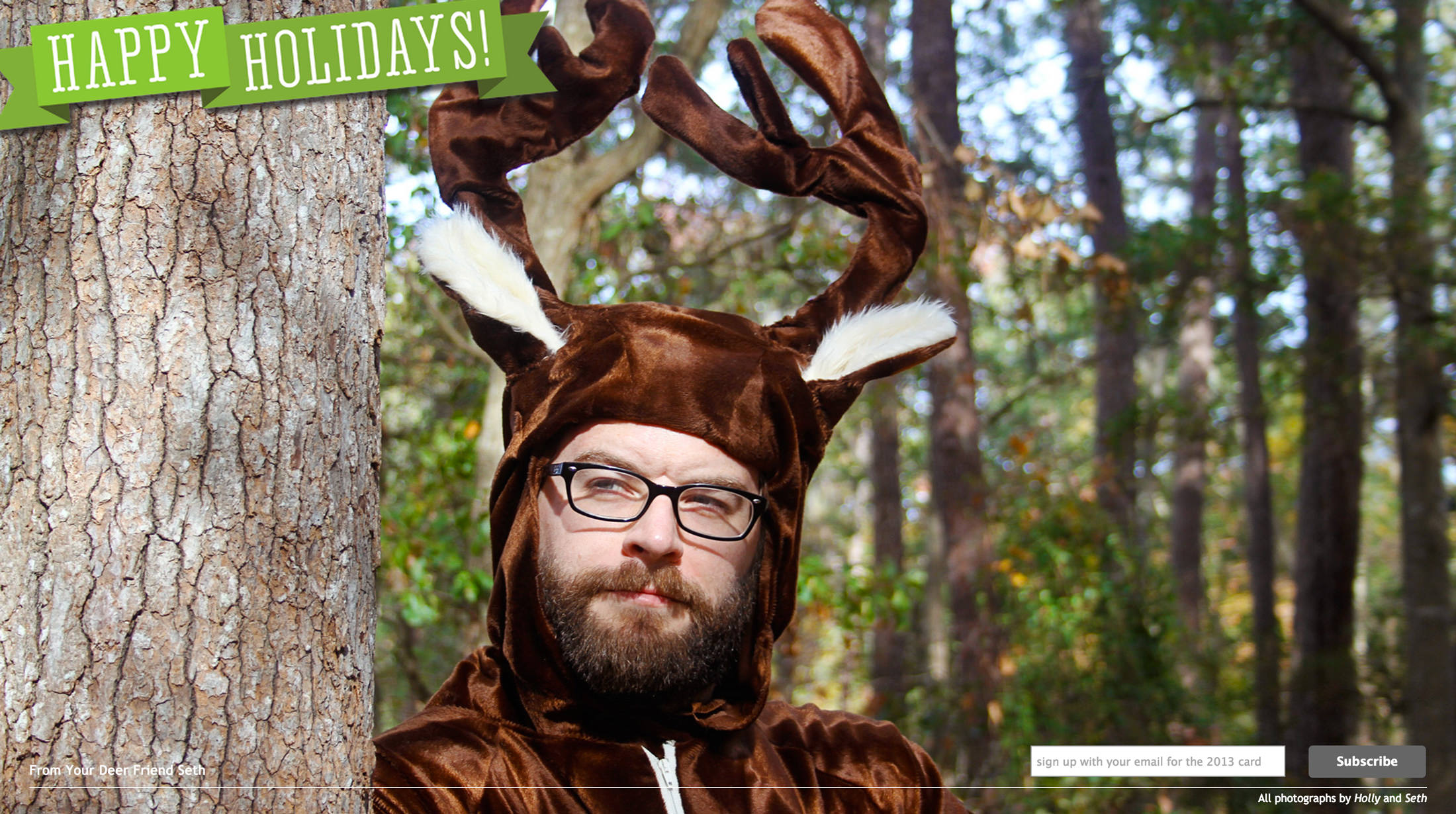 A 2012 Holiday Card website screen capture.