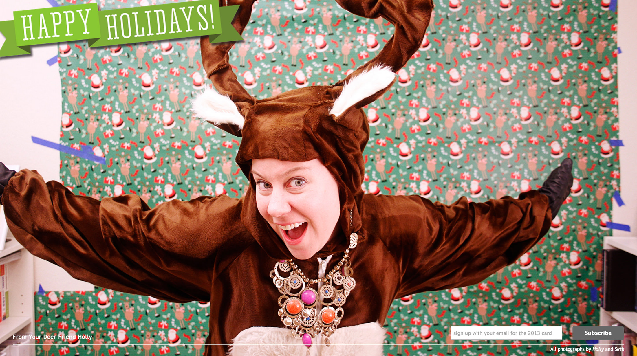 A 2012 Holiday Card website screen capture.