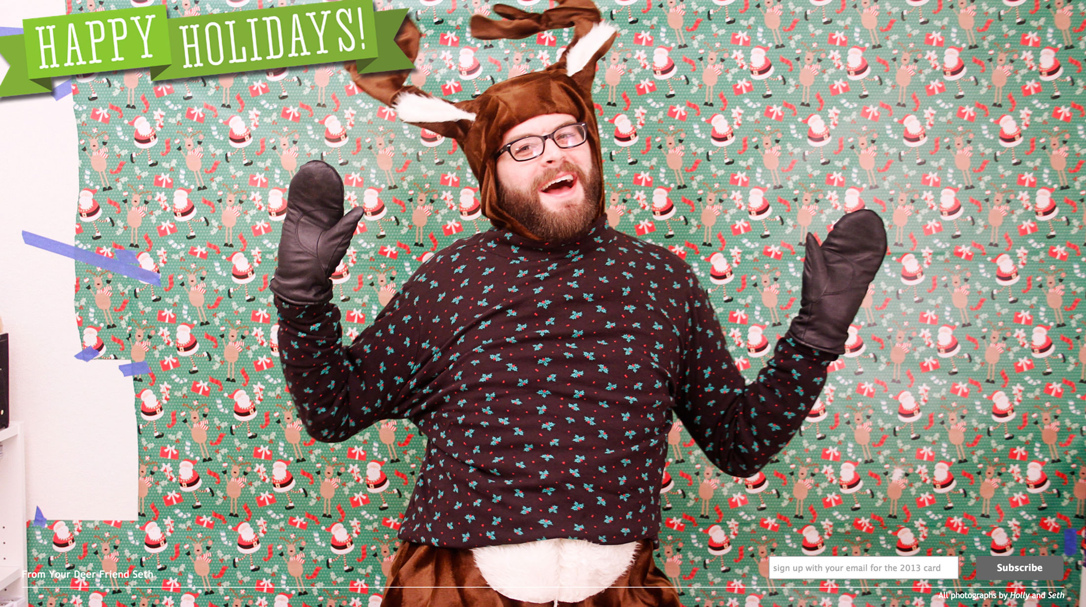 A 2012 Holiday Card website screen capture.