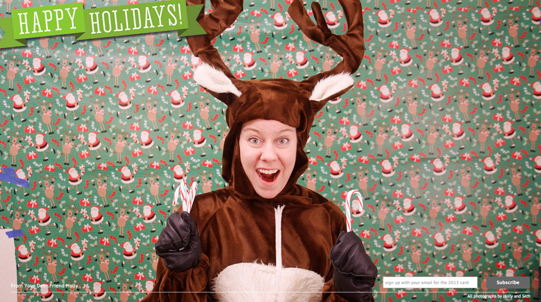 A 2012 Holiday Card website screen capture.